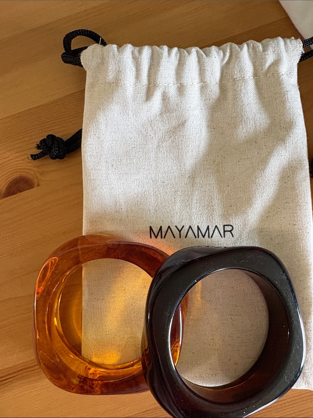 MAYAMAR Brown & Gold Resin Bracelets/bangles (2)